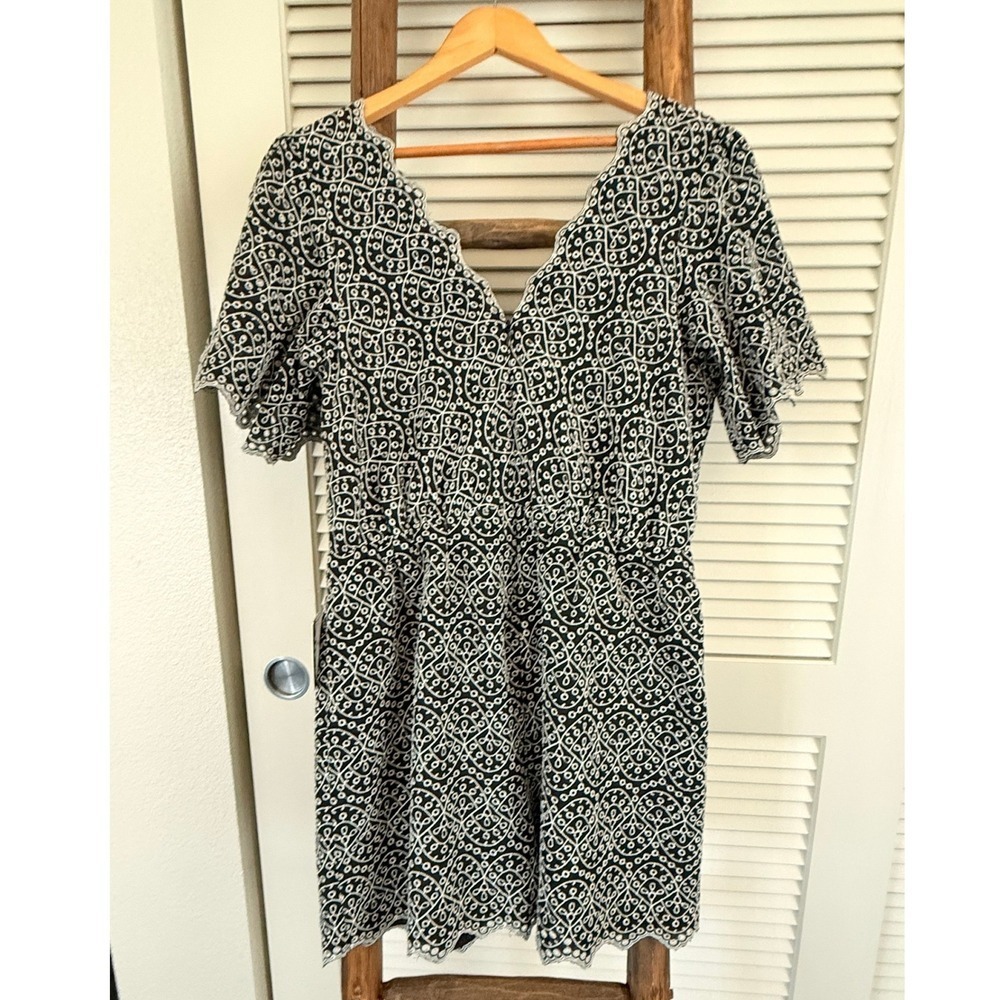 Express Black‎ Embroidered Jumpsuit   Bohemian Style Casual Bottoms NWT L
